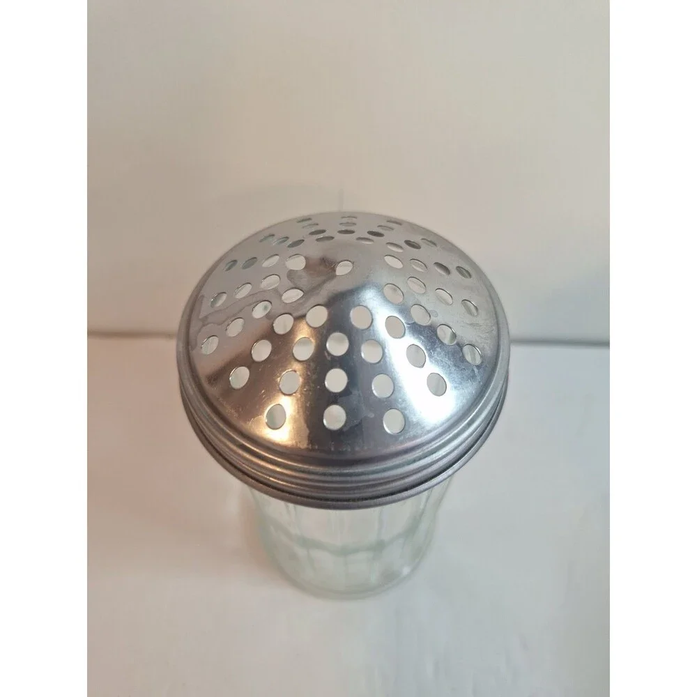 Vintage Chicago Cheese/Pepper  Shaker Restaurant Style Ribbed Chrome Top READ